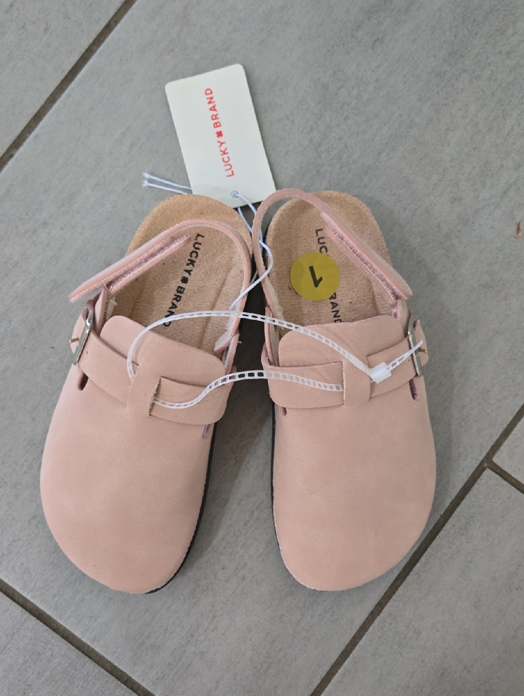 Lucky Brand Kids Blush Pink Backstrap Clog Sandals